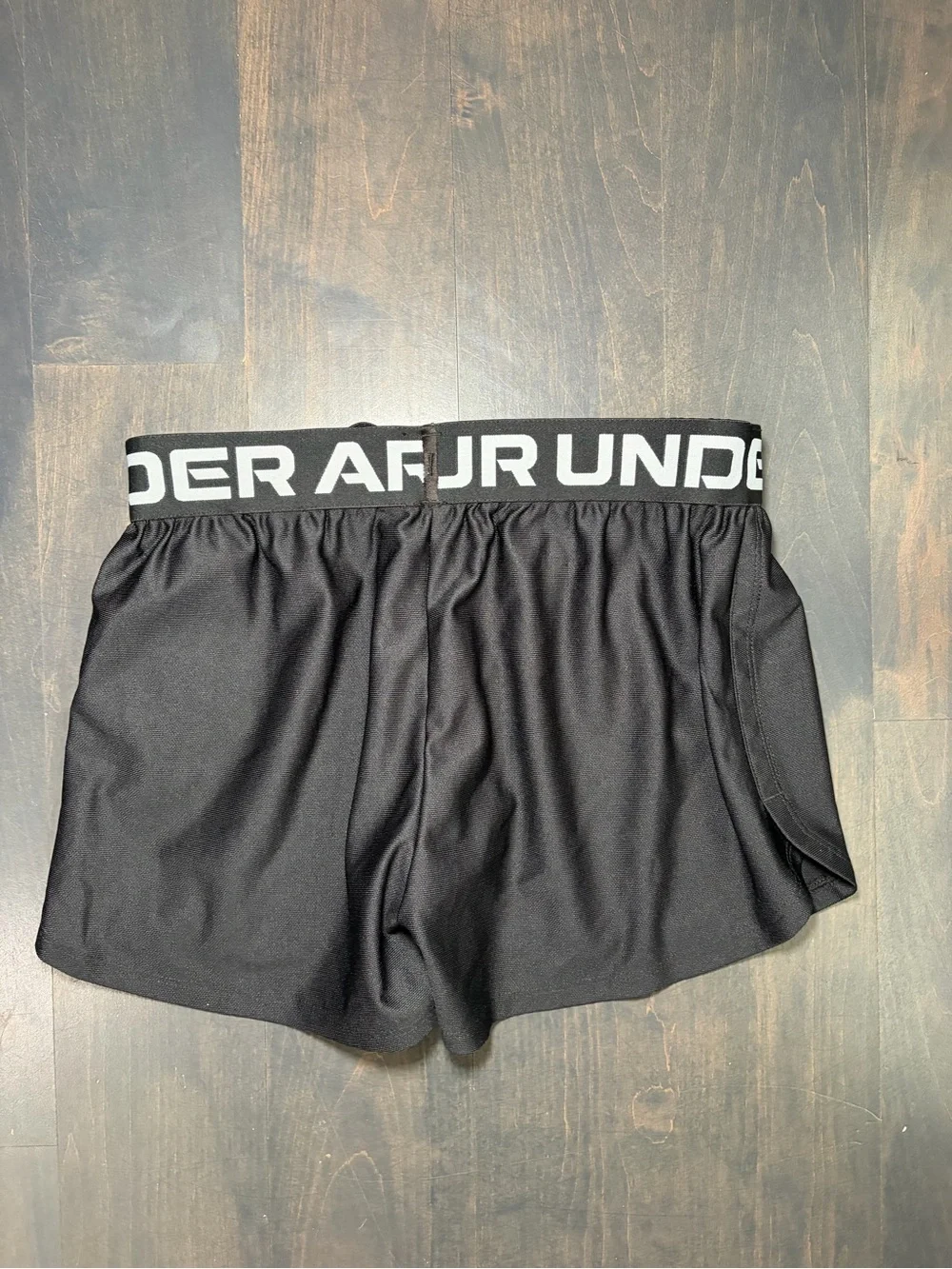 Under Armour Girl’s Black Athletic Shorts with Branded Waistband Size Medium